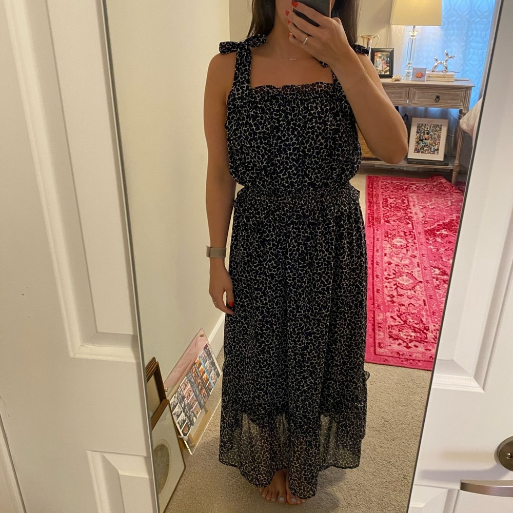 WHO WHAT WHERE patterned blue/black maxi dress
